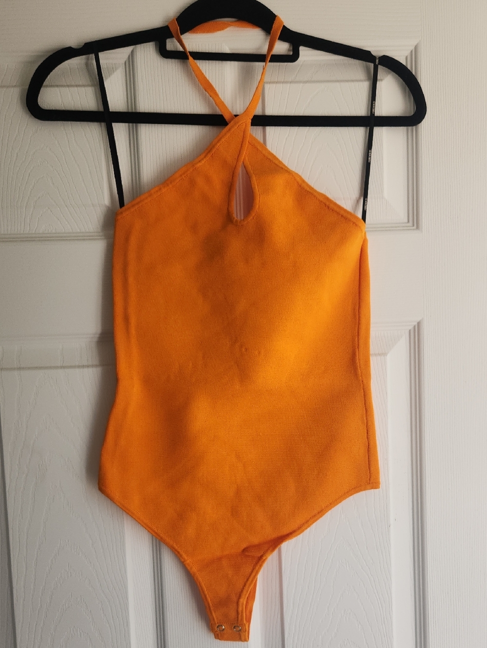 Forever 21 Bright Orange Halter  One-Piece Bodysuit